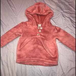 Faux fur hooded sweatshirt